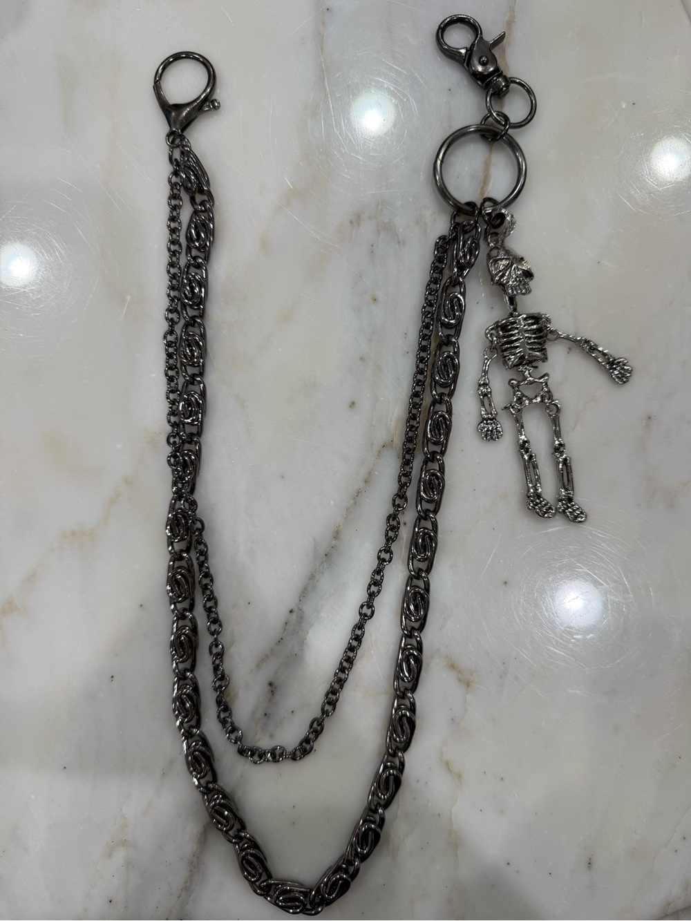 Gunmetal Skeleton Pants Chain